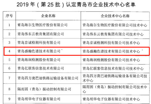 青島市企業(yè)技術(shù)中心名單公布，盛瀚榜上有名！